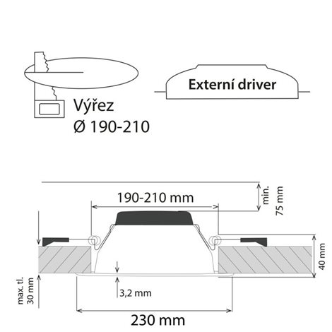 ML-412.135.32.0 LED podhledové svítidlo Faro RN25 25 W, 3000 K, IP44, bílá barva 5