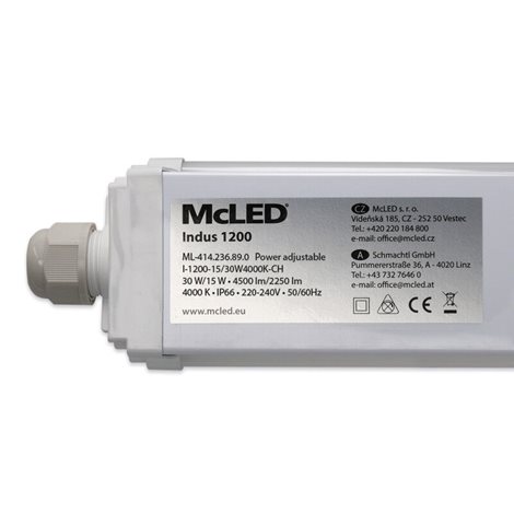 ML-414.236.89.5 LED závěsné prachotěsné svítidlo Indus 1200, 15/30 W, max 4500lm, 4000 K, IP66 10