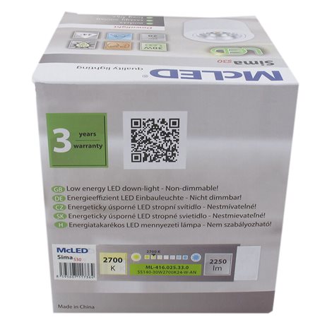 ML-416.025.33.0 LED přisazené svítidlo Sima S30, 30 W, 2700 K 11