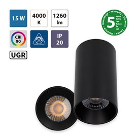 ML-416.028.33.1-38 LED svítidlo Sima 15 UGR, 15W, 4000K, 38°, IP20, CRI90, černá barva svítidla