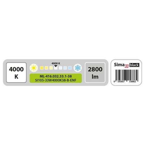 ML-416.032.33.1-38 LED svítidlo Sima 33 UGR, 33W, 4000K, 38°, IP20, CRI90, černá barva svítidla 5