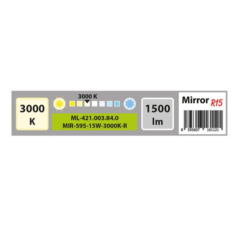 ML-421.003.84.0 LED svítidlo Mirror R15, 15W, 3000K, IP44, CRI90, stříbrná barva svítidla 12