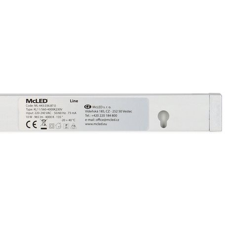 ML-443.036.87.0 Kuchyňské LED svítidlo Line 10W, 4000K, 556mm, 965lm, přívod 1,8m 15