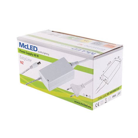 ML-443.039.11.0 EasyLine napájecí zdroj 48W, 24V bílý, kabel 1,5m s konektorem 5,5mm 4