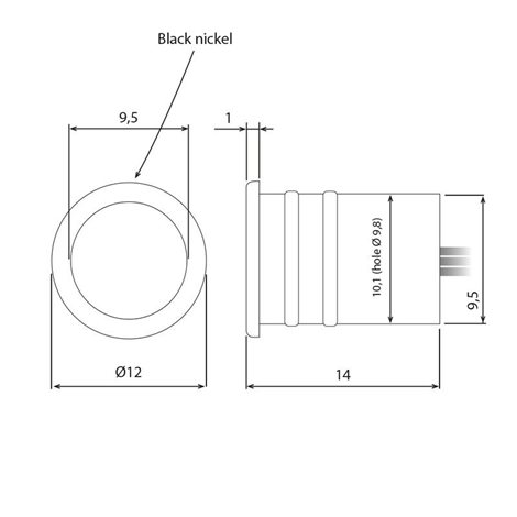 ML-445.008.62.0 Kovový dotykový spínač/stmívač, 12/24 V DC, max. 3 A, kabel 1,5 m, mini konektory 8