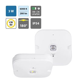 ML-461.004.68.0 LED nouzové svítidlo Superior O  13x13cm 3W 280lm 6000K IP54