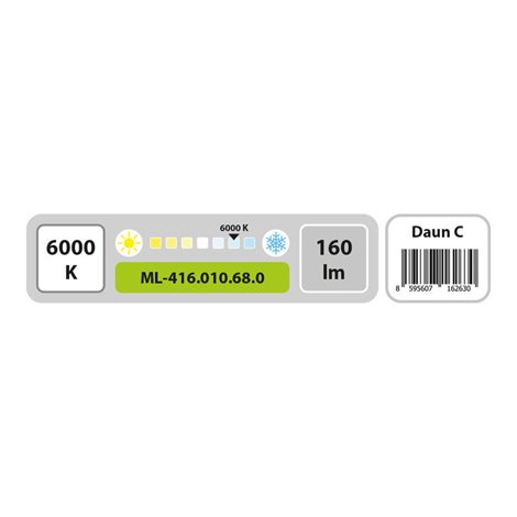 ML-461.010.68.0 Zapuštěné nouzové svítidlo Daun C, 2W, 2Ah, 3h doba zálohy, corridor, 6000K 8