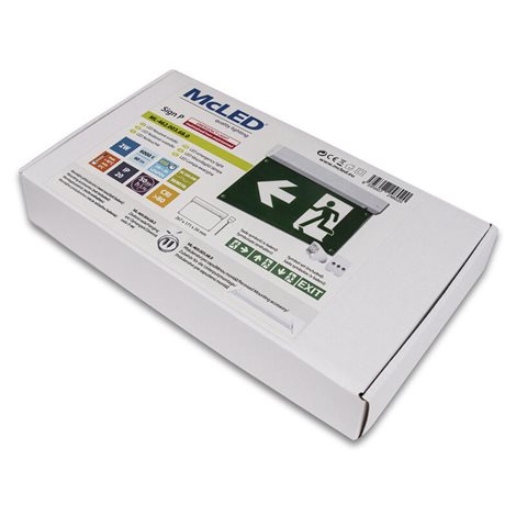 ML-462.003.68.0 Přisazené nouzové svítidlo se symboly Sign P, 2W, IP20, 6000K, 3h doba zálohy 3
