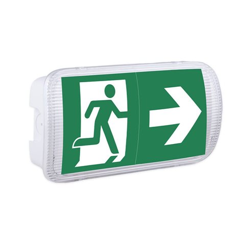 ML-462.006.68.0 Přisazené nouzové svítidlo se symboly Shield P, 1W, IP65, 6000K, 1,5Ah, 3h 1