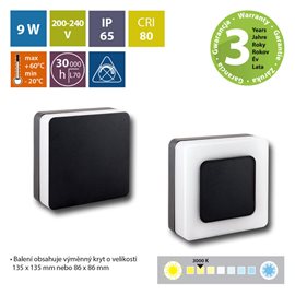 ML-513.018.19.0 LED svítidlo Draco S, 9W, 3000K, IP65, černá barva
