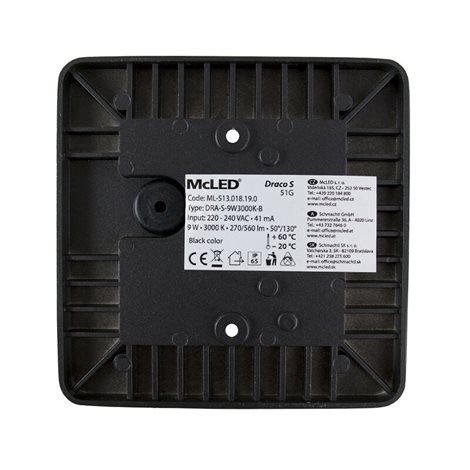 ML-513.018.19.0 LED svítidlo Draco S, 9W, 3000K, IP65, černá barva 7