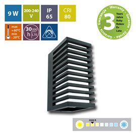 ML-513.020.19.0 LED svítidlo Corona V, 9W, 3000K, IP65, černá barva