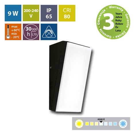 ML-513.027.19.0 LED svítidlo Kronos, 9W, 4000K, IP65, černá barva 1