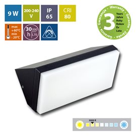 ML-513.028.19.0 LED svítidlo Penelope, 9W, 3000K, IP65, černá barva