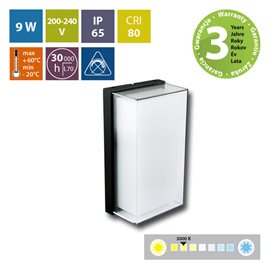 ML-513.030.19.0 LED svítidlo Ether, 9W, 3000K, IP65, černá barva
