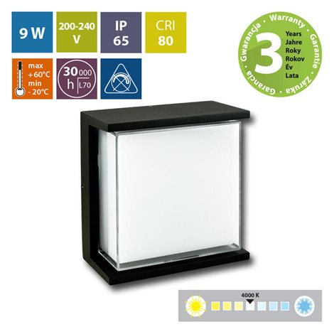 ML-513.035.19.0 LED svítidlo Leon, 10W, 4000K, IP65, černá barva 1