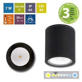 ML-516.011.19.0 LED svítidlo Noel R, 7W, 3000K, IP65, černá barva