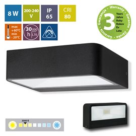 ML-518.001.19.0 LED svítidlo Cygnus, 8W, 3000K, IP65, černá barva