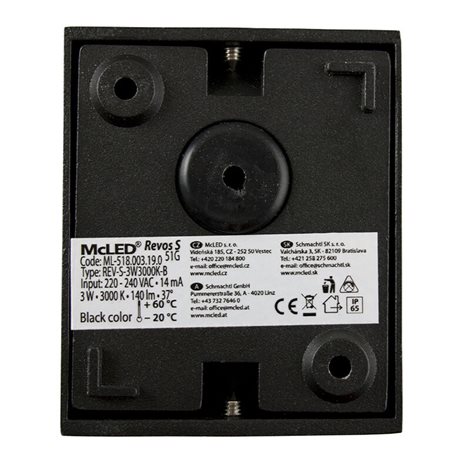 ML-518.004.19.0 LED svítidlo Revos S, 3W, 4000K, IP65, černá barva 5