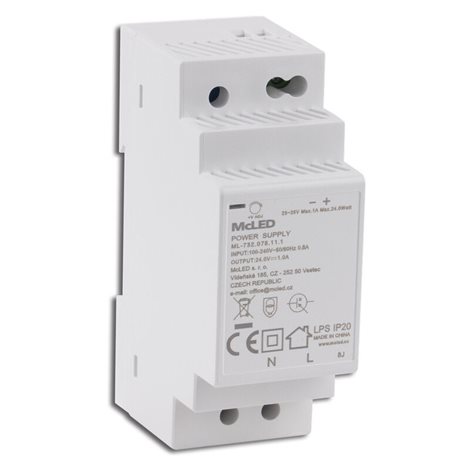 ML-732.078.11.1 Napájecí zdroj 24W, DC24V/1A, IP20, na DIN lištu 8