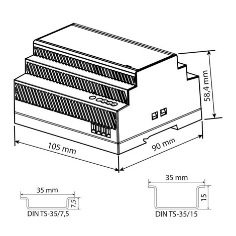 ML-732.081.11.1 Napájecí zdroj 150W, DC24V/6,25A, IP20, na DIN lištu 14