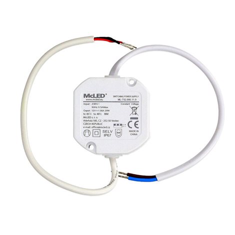 ML-732.095.11.0 Napájecí zdroj 20W, DC12V/1,67A, IP67, do elektroinstalační krabice 3