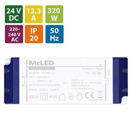 ML-732.096.11.1 Napájecí zdroj 320W, DC24V/13,3A, IP20, plastové provedení se svorkovnicí