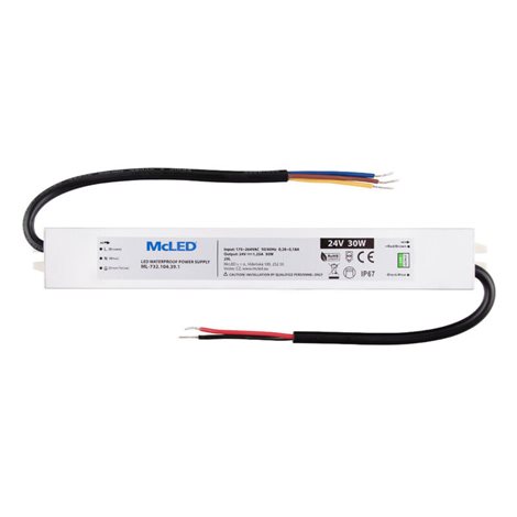 ML-732.104.39.1 Napájecí zdroj 30W, DC24V/1,25A, IP67, hliníkové provedení 1