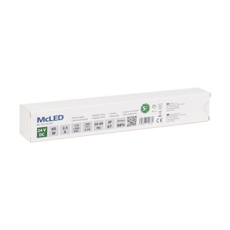 ML-732.105.39.1 Napájecí zdroj 60W, DC24V/2,5A, IP67, hliníkové provedení 5