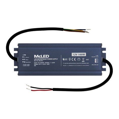 ML-732.106.39.0 Napájecí zdroj 100W, DC12V/8,33A, IP67, hliníkové provedení 1