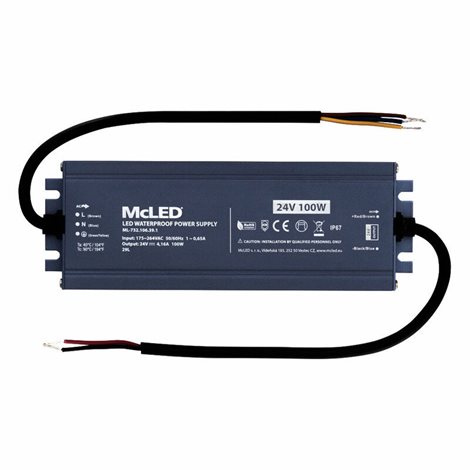 ML-732.106.39.1 Napájecí zdroj 100W, DC24V/4,16A, IP67, hliníkové provedení 1