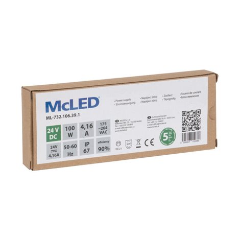 ML-732.106.39.1 Napájecí zdroj 100W, DC24V/4,16A, IP67, hliníkové provedení 5