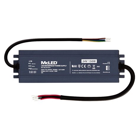 ML-732.107.39.1 Napájecí zdroj 150W, DC24V/6,25A, IP67, hliníkové provedení 1
