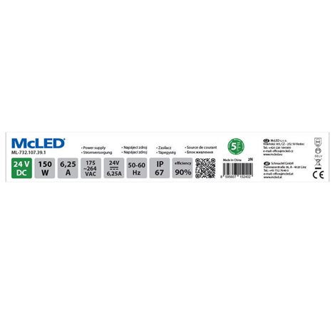 ML-732.107.39.1 Napájecí zdroj 150W, DC24V/6,25A, IP67, hliníkové provedení 3