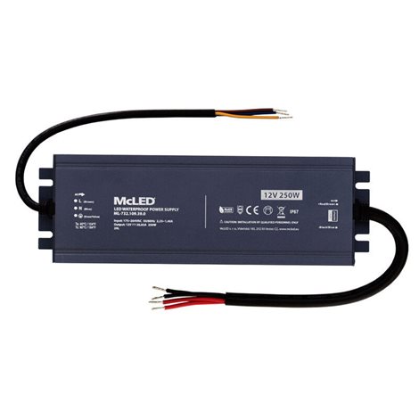 ML-732.109.39.0 Napájecí zdroj 250W, DC12V/20,83A, IP67, hliníkové provedení 1