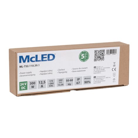 ML-732.110.39.1 Napájecí zdroj 300W, DC24V/12,5A, IP67, hliníkové provedení 5