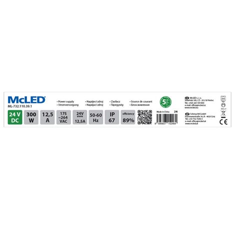ML-732.110.39.1 Napájecí zdroj 300W, DC24V/12,5A, IP67, hliníkové provedení 2