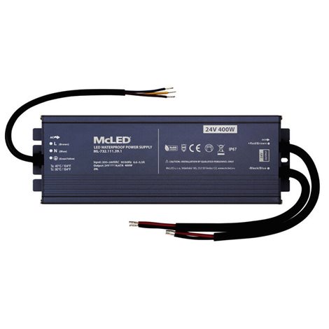 ML-732.111.39.1 Napájecí zdroj 400W, DC24V/16,67A, IP67, hliníkové provedení 1