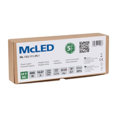 ML-732.111.39.1 Napájecí zdroj 400W, DC24V/16,67A, IP67, hliníkové provedení 4