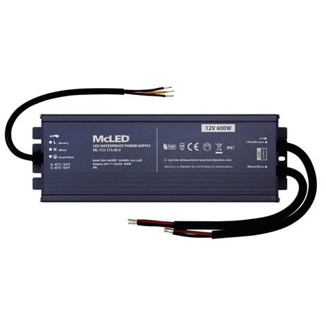 ML-732.113.39.0 Napájecí zdroj 600W, DC12V/50A, IP67, hliníkové provedení 6