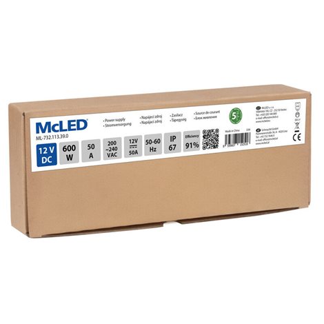 ML-732.113.39.0 Napájecí zdroj 600W, DC12V/50A, IP67, hliníkové provedení 5