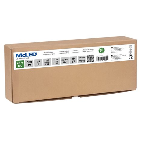 ML-732.113.39.1 Napájecí zdroj 600W, DC24V/25A, IP67, hliníkové provedení 2