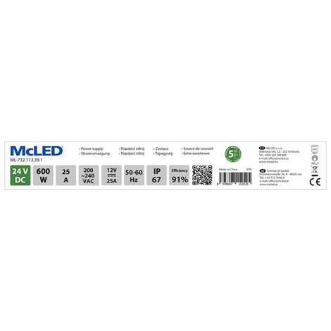 ML-732.113.39.1 Napájecí zdroj 600W, DC24V/25A, IP67, hliníkové provedení 4