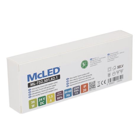 ML-732.301.62.1 Ultra tenký, Smart LED napájecí zdroj, 36W/24 V/1,5 A s 4 mini konektory 91505-FP 5