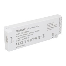 ML-732.302.62.1 Ultra tenký, Smart LED napájecí zdroj, 60W/24 V/2,5 A s 5 mini konektory