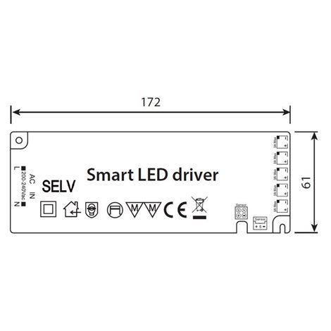 ML-732.302.62.1 Ultra tenký, Smart LED napájecí zdroj, 60W/24 V/2,5 A s 5 mini konektory 7