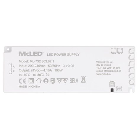 ML-732.303.62.1 Ultra tenký, Smart LED napájecí zdroj, 100W/24 V/4,16A s 8 mini konektory 91505-FP 2
