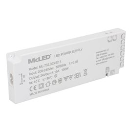 ML-732.303.62.1 Ultra tenký, Smart LED napájecí zdroj, 100W/24 V/4,16A s 8 mini konektory 91505-FP