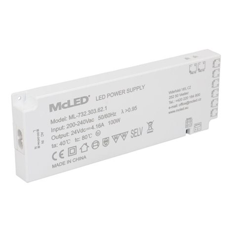 ML-732.303.62.1 Ultra tenký, Smart LED napájecí zdroj, 100W/24 V/4,16A s 8 mini konektory 91505-FP 1
