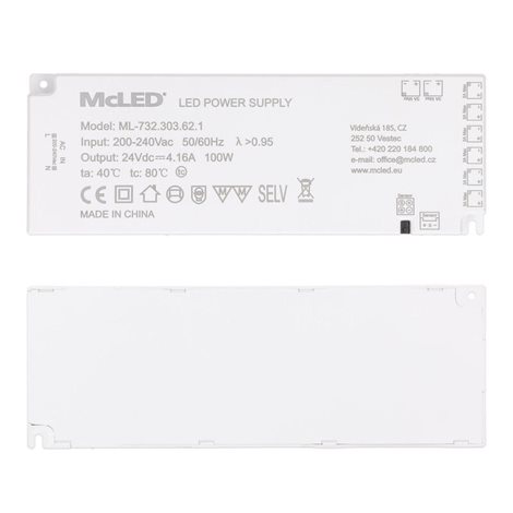 ML-732.303.62.1 Ultra tenký, Smart LED napájecí zdroj, 100W/24 V/4,16A s 8 mini konektory 91505-FP 4